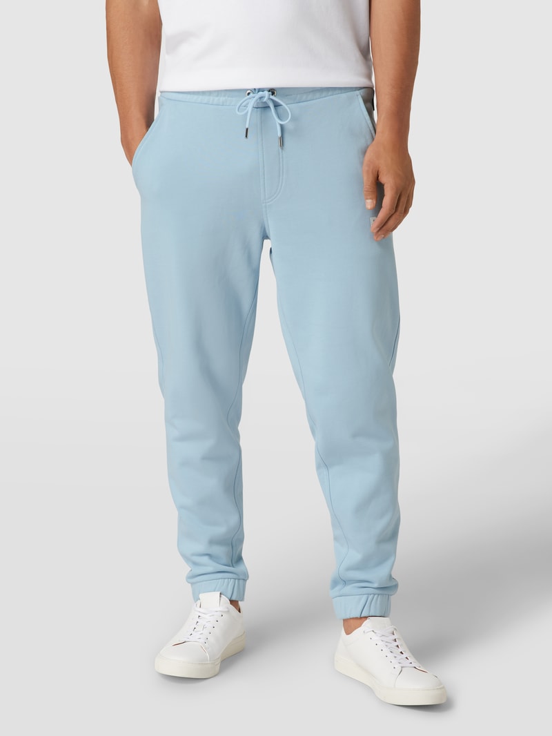 Sweathose mit Label-Print Modell 'Lamont' in bleu