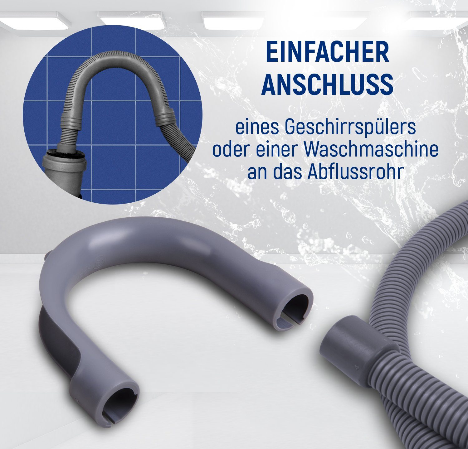 VIOKS Haltebogen universal Schlauchhalterung, (für Ablaufschlauch Waschmaschine Geschirrspüler)