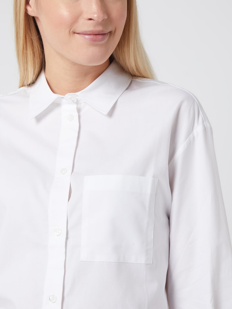 Oversized Bluse aus Baumwolle in weiß