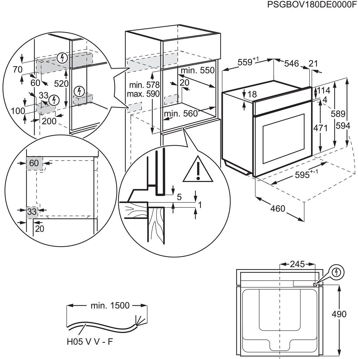 AEG Backofen SteamPro Dampfreinigung Backauszug 70 L BSE79228BM