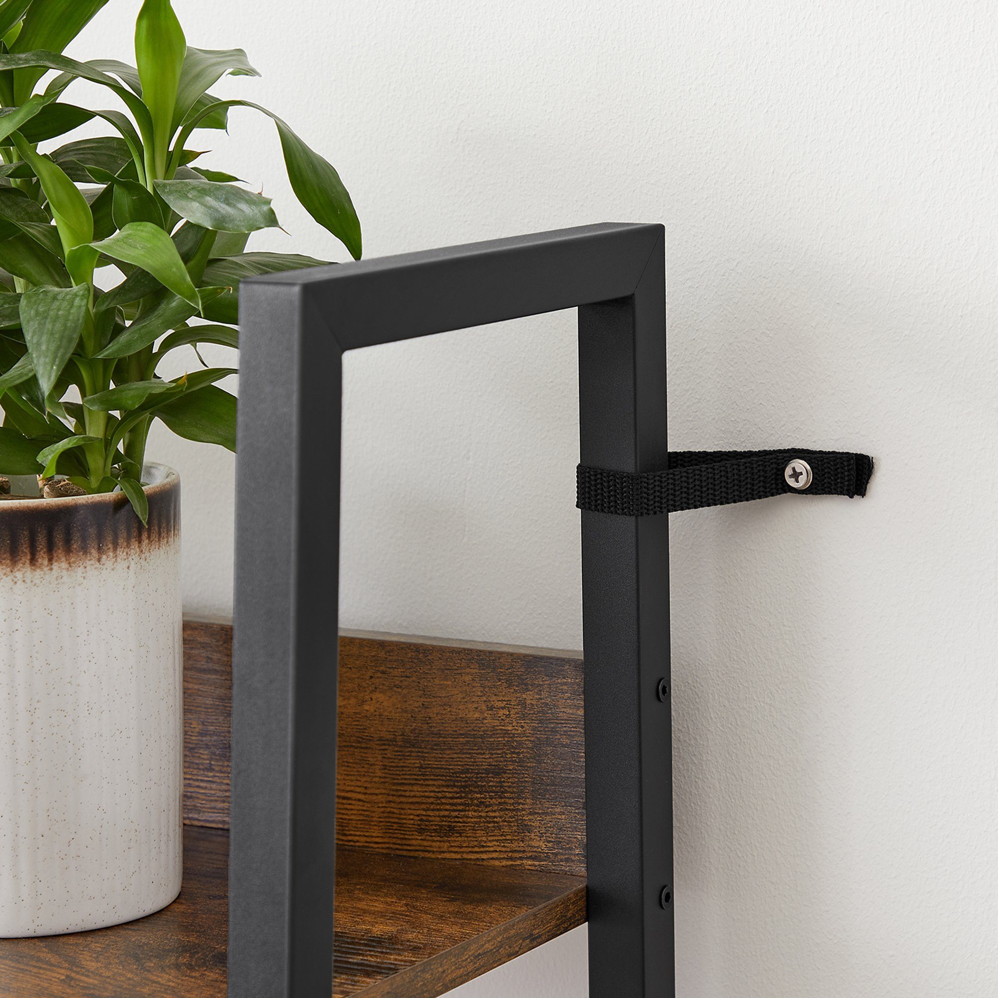 VASAGLE Standregal, Bücherregal, Leiterregal, 140/170 cm, Industrie-Design