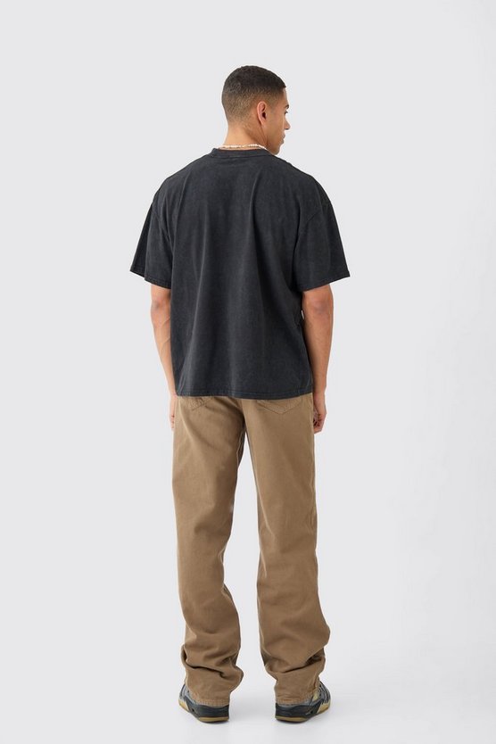 Oversize T-Shirt mit Acid-Waschung und Totenkopf-Print