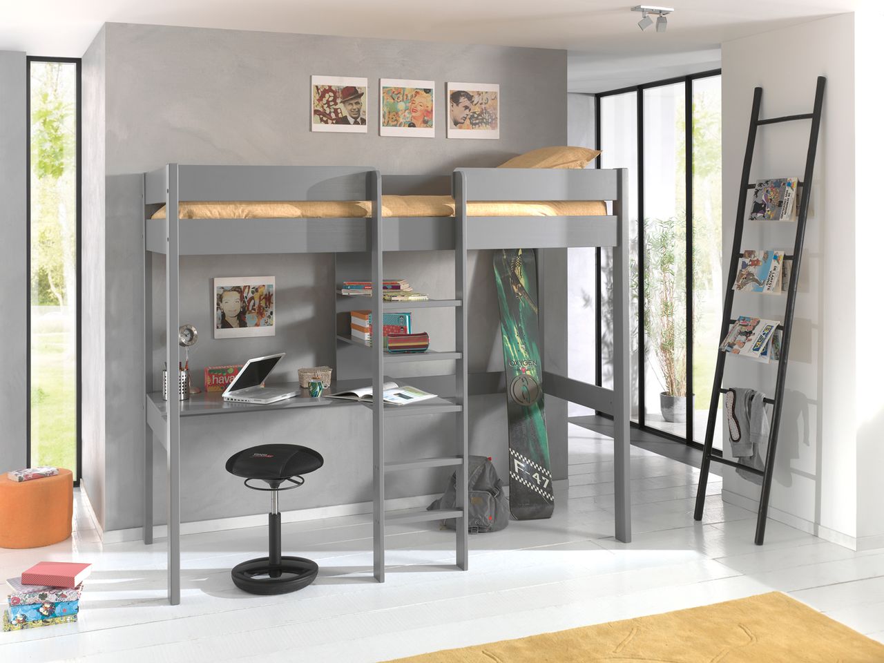 VIPACK Hochbett Oliver mit Schreibplatte
