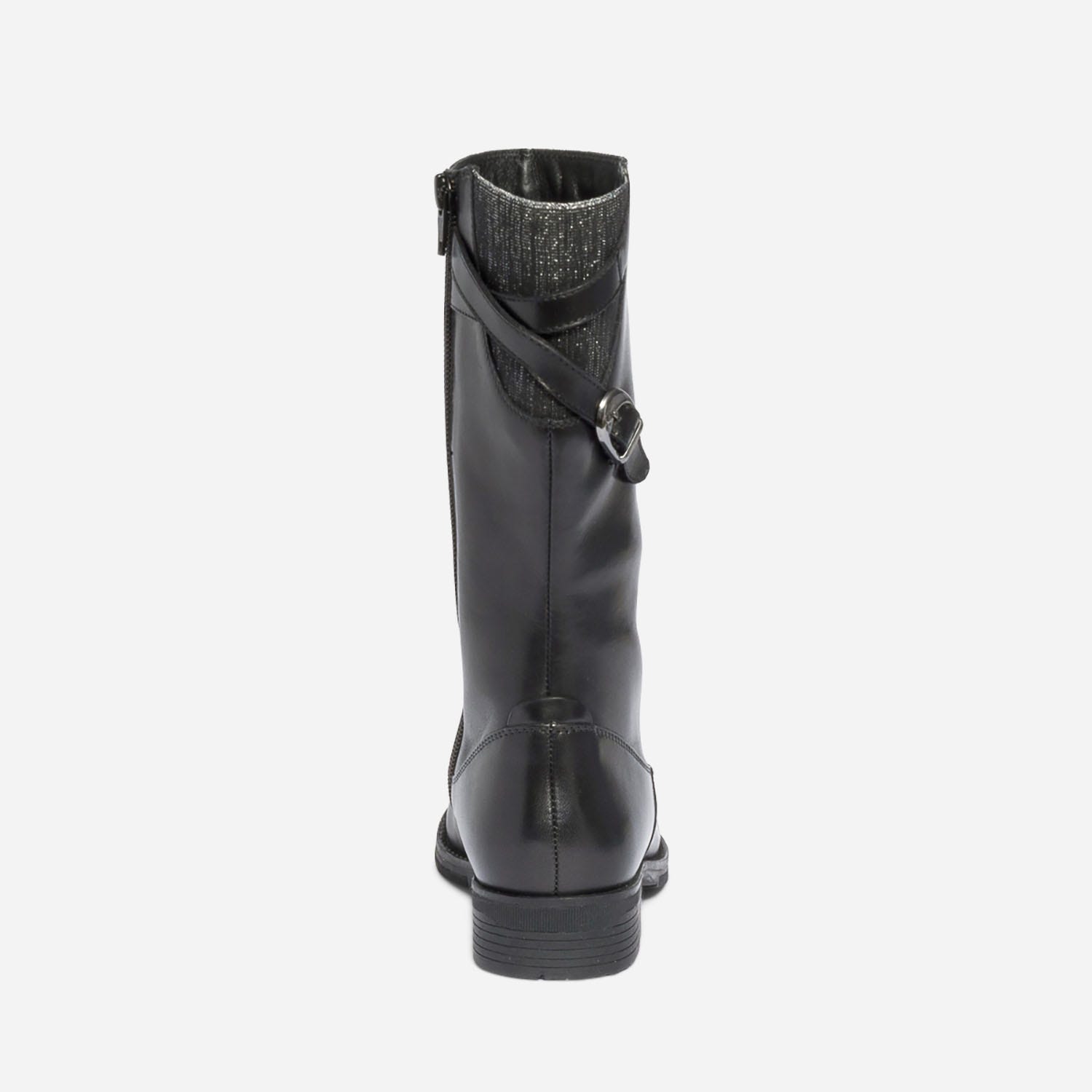 Botte noire en cuir avec bride arrière