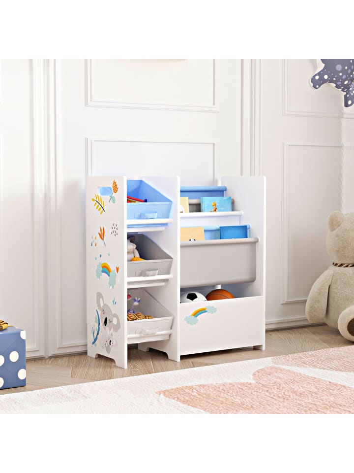 en.casa Kinderregal Vimianzo in Blau (H)60cm (B)65cm (T)30cm günstig kaufen onesize