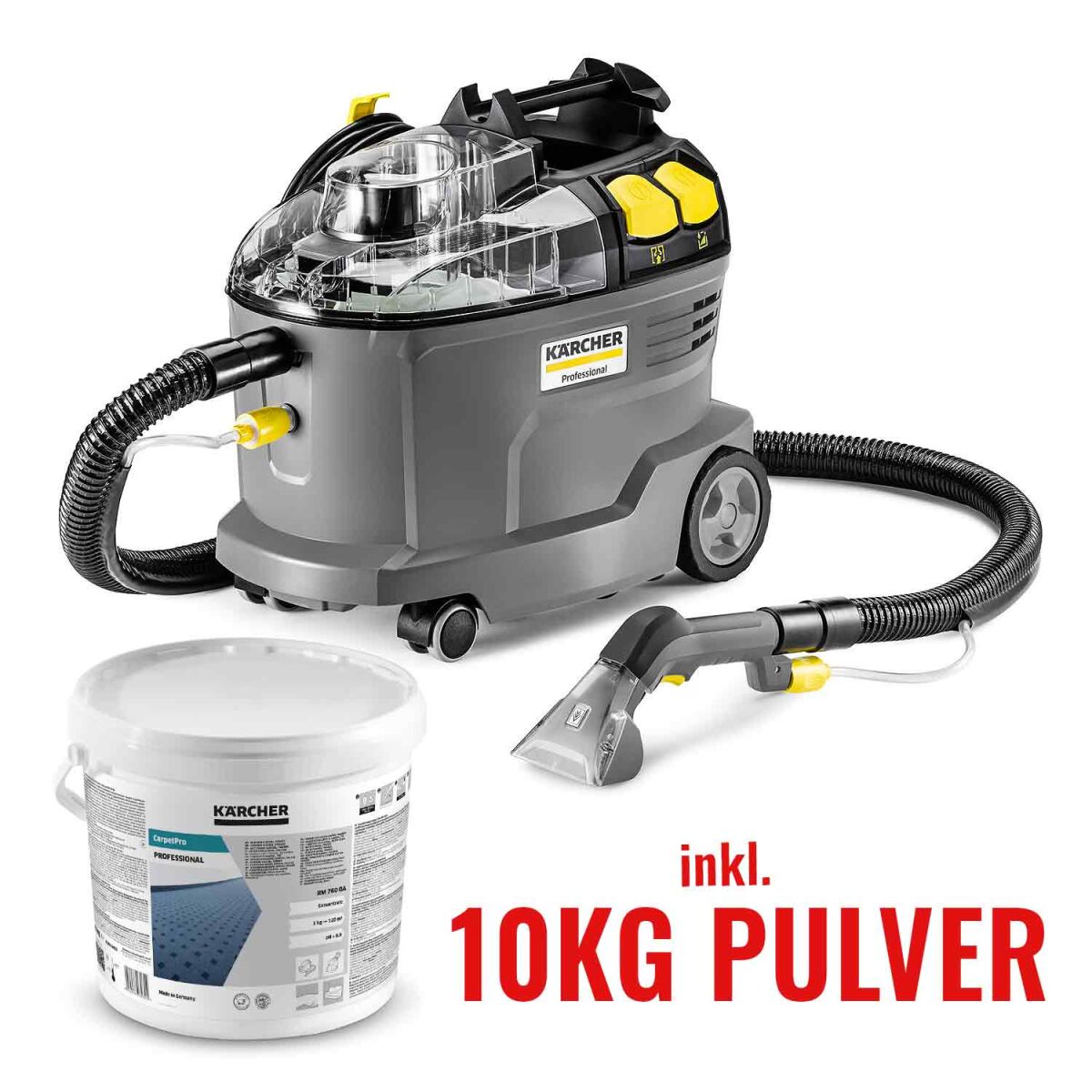 Kärcher Puzzi 8/1 Waschsauger inkl. RM 760 Carpet Pro iCapsol Textilreiniger Pulver 10Kg