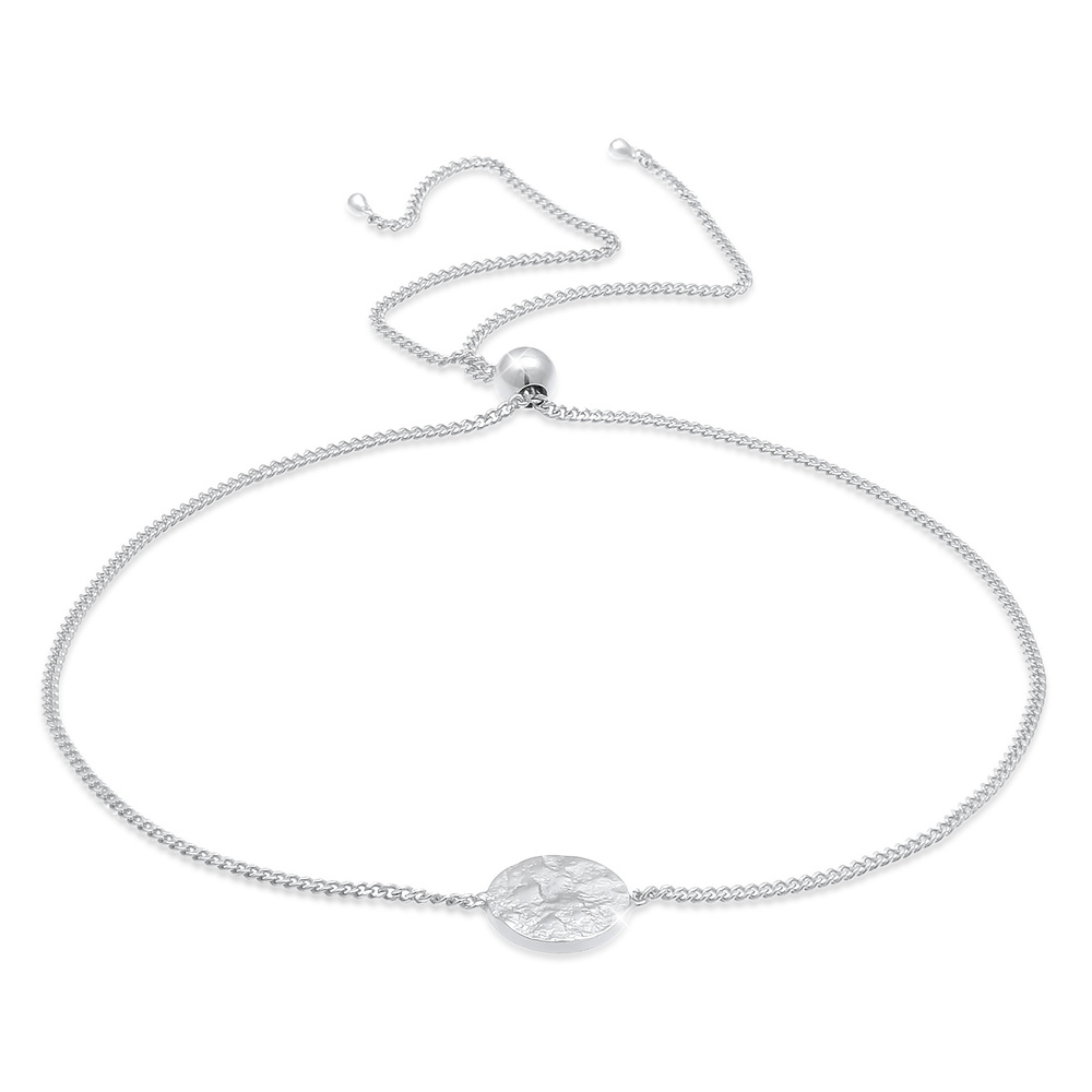 Elli Elli Bracelet pour dame Plaquette Boule structurée en 925/1000 argent massif Bracelet