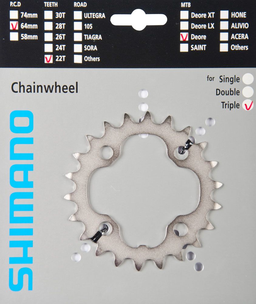 Shimano DEORE Kettenblatt für FC-M590/591/532 22 Zähne kaufen | Bike-Discount