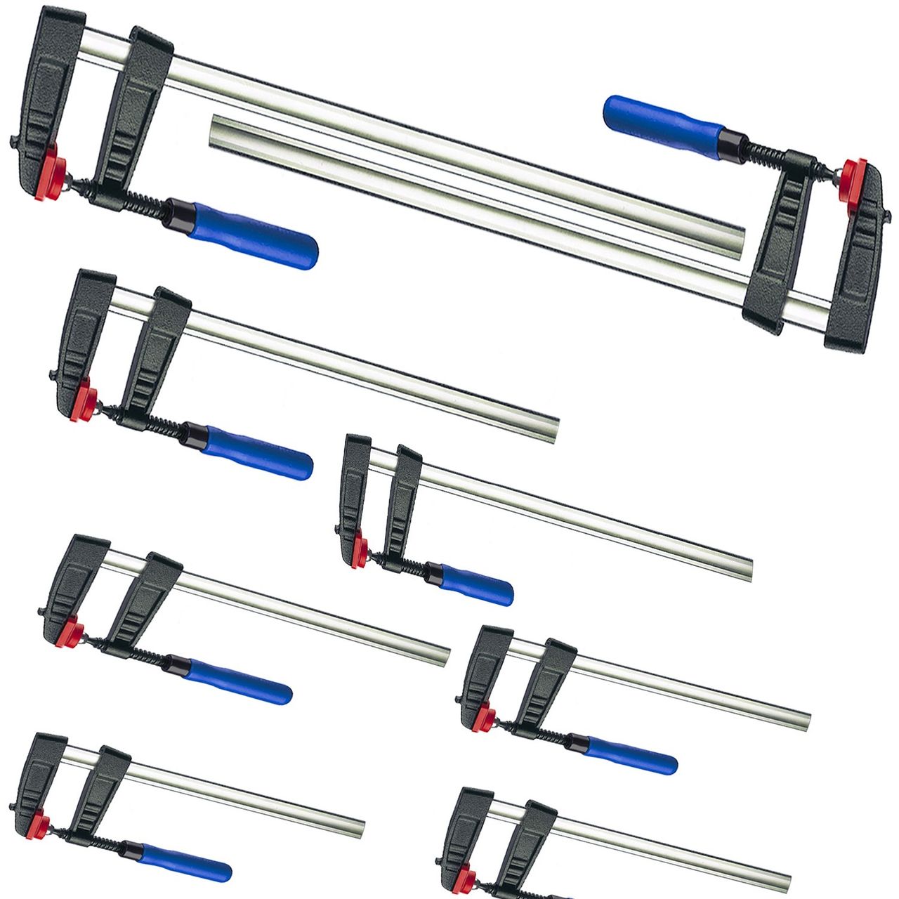 Vago-Tools 8 tlg Set Schraubzwingen 300x120/500x120/800x120/1000x120 mm je 2 Stück