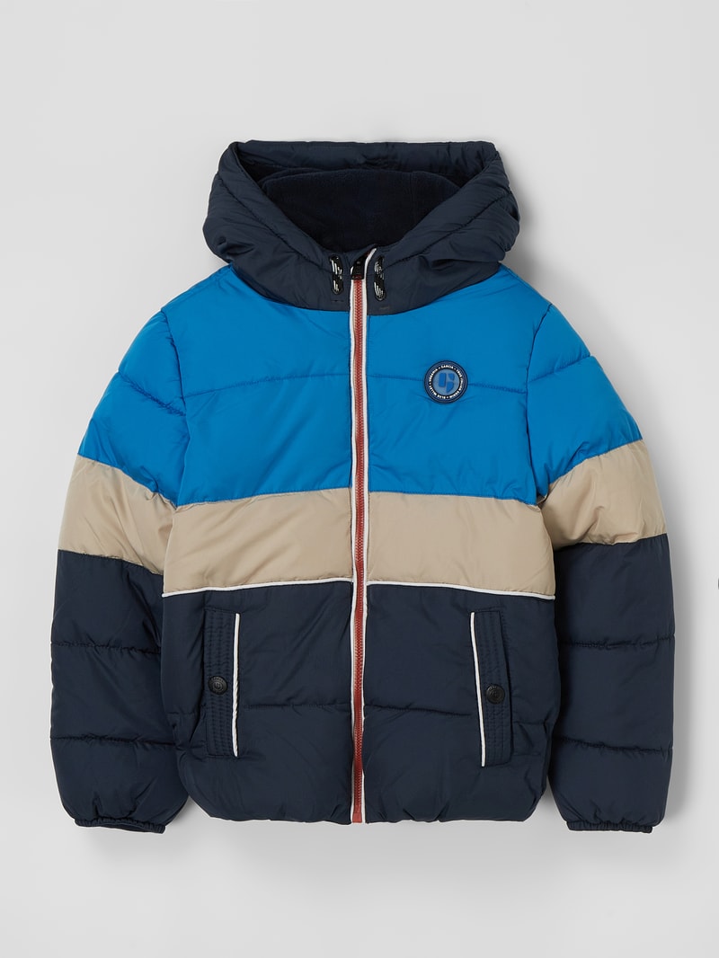 Steppjacke mit Kapuze in marineblau