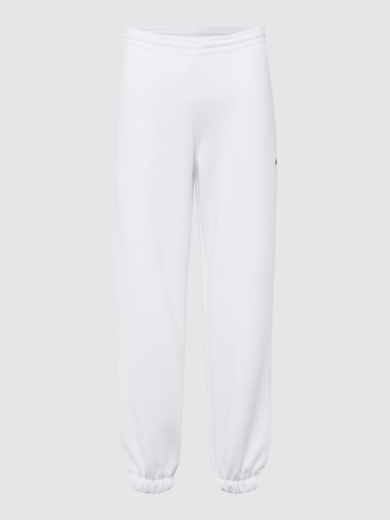 Regular Fit Sweatpants mit Label-Patch in weiß