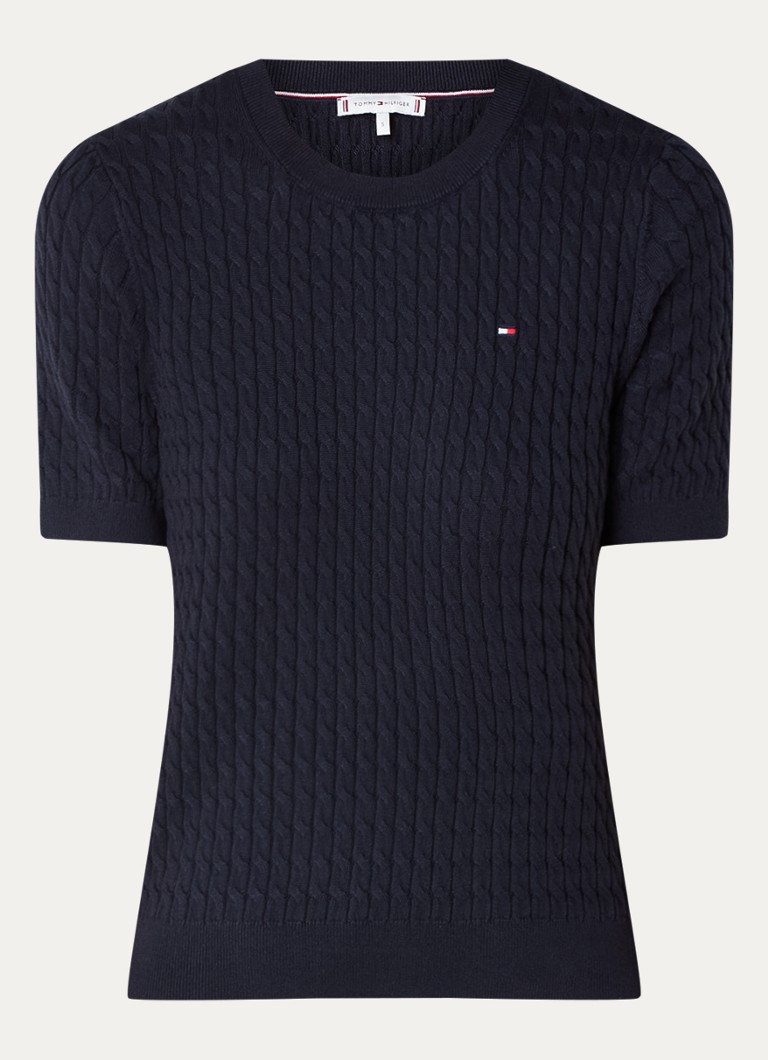 Tommy Hilfiger Cable knit top with logo embroidery