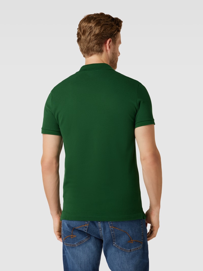 Poloshirt mit Logo-Stitching in grün