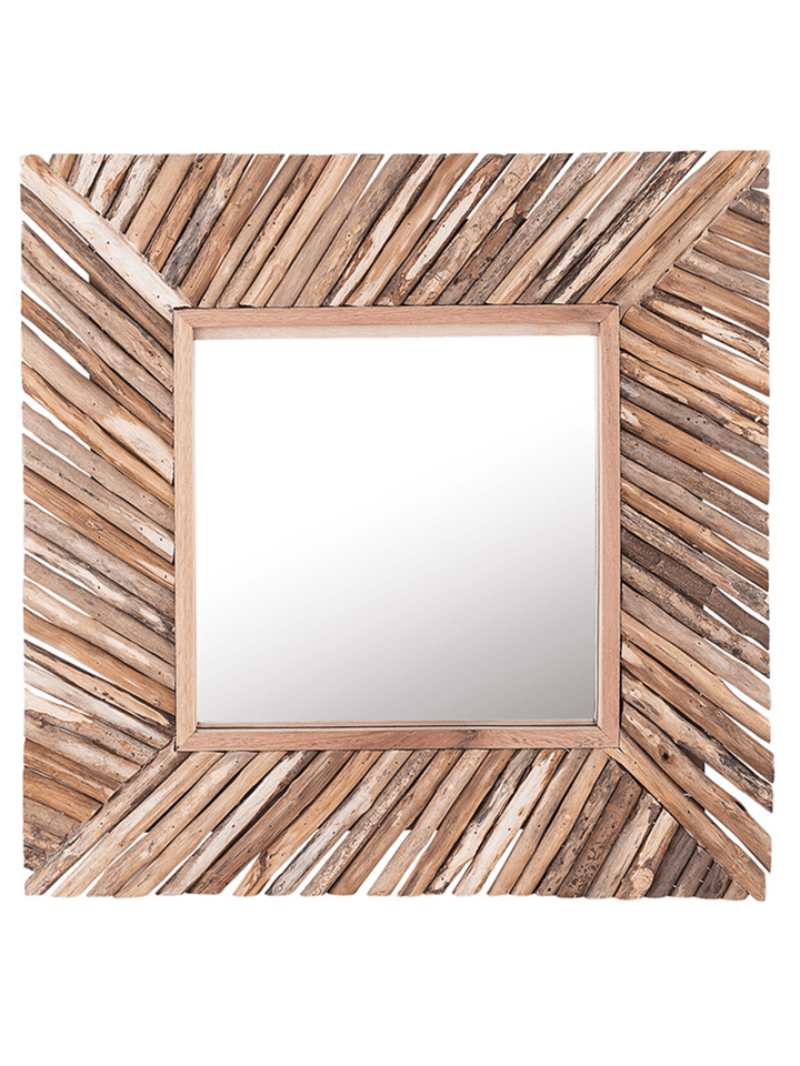 Beliani Wandspiegel KANAB in Heller Holzfarbton - (W) 60 x (H) 60 x (L) 5 cm günstig kaufen onesize
