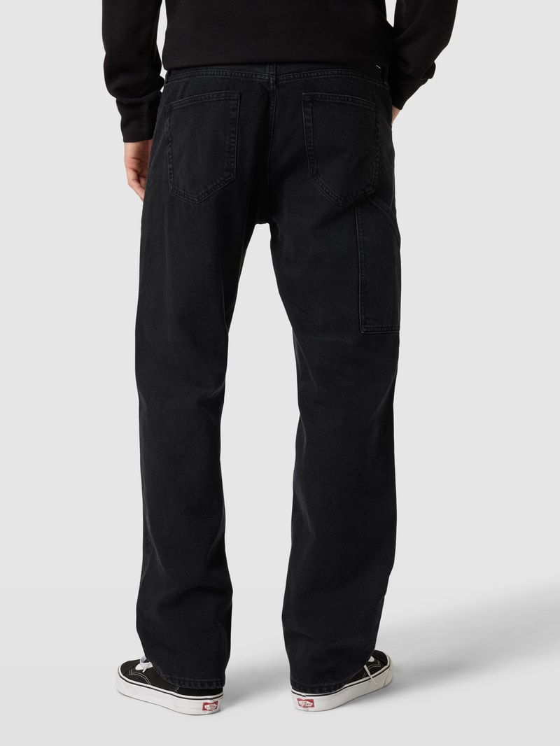 Straight Fit Jeans mit seitlichen Eingrifftaschen in black