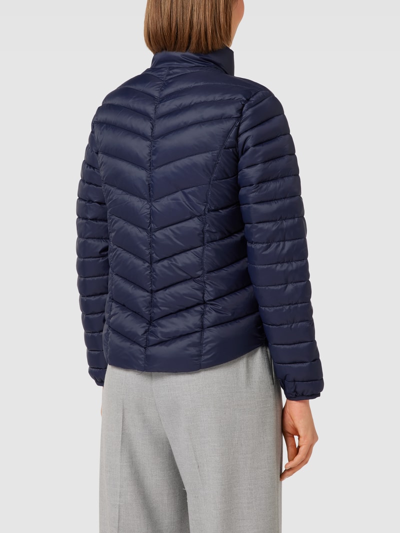 Steppjacke mit Stehkragen in dunkelblau