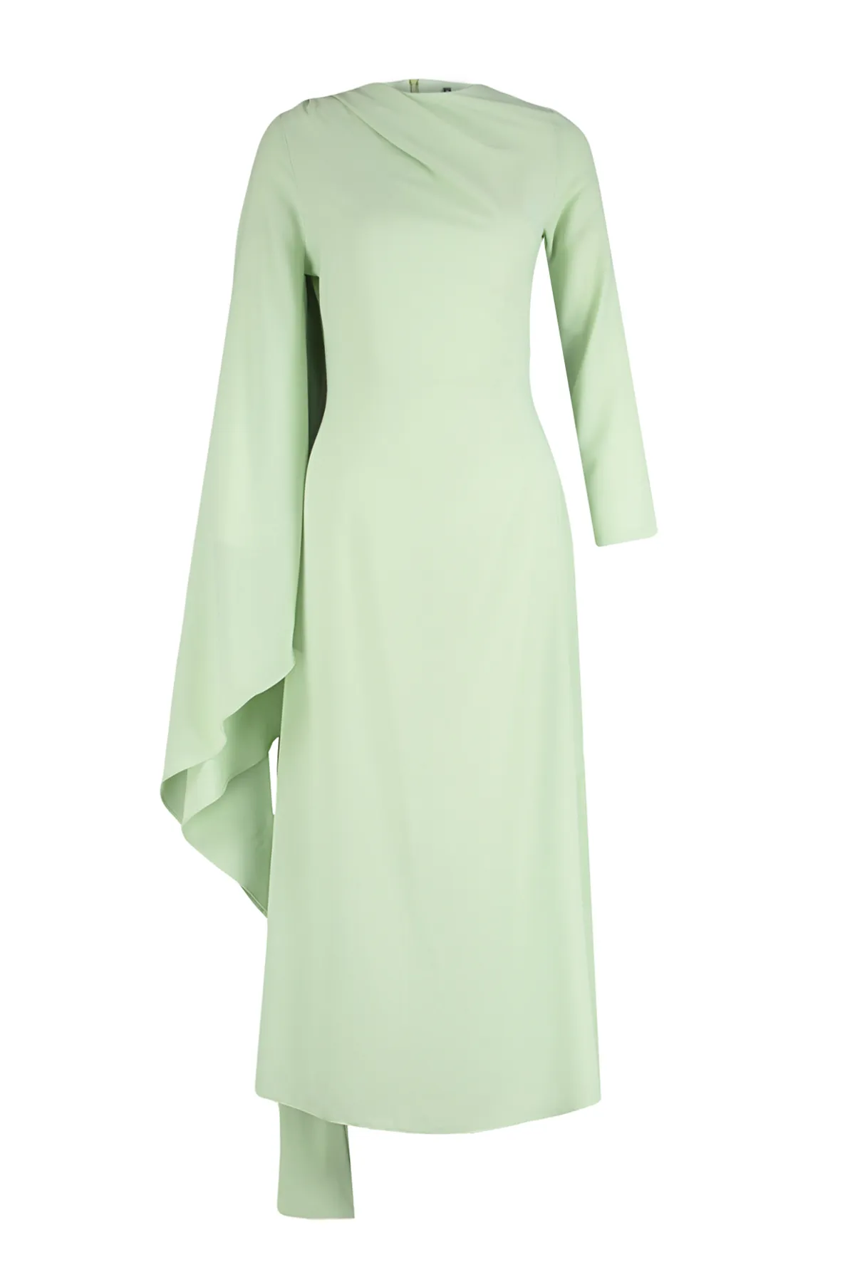 Trendyol Modest  Hellgrünes, detailliertes Abendkleid mit Schal TCTSS24DB00036