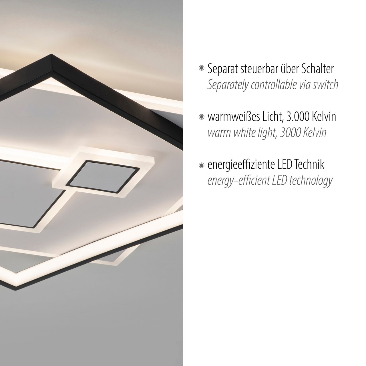 Paul Neuhaus LED Deckenleuchte MAILAK, 1x LED-Board/26Watt   1x LED-Board/11Watt, Weiss