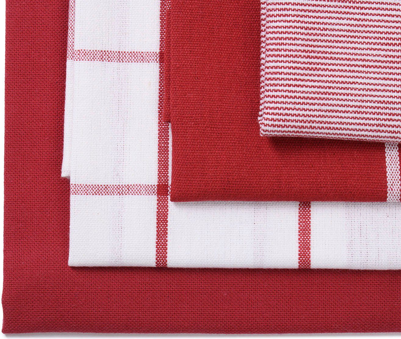Gözze Geschirrtuch Geschirrtücher, Des. 60057, (Set, 4-tlg), kariert, gestreift und unifarben