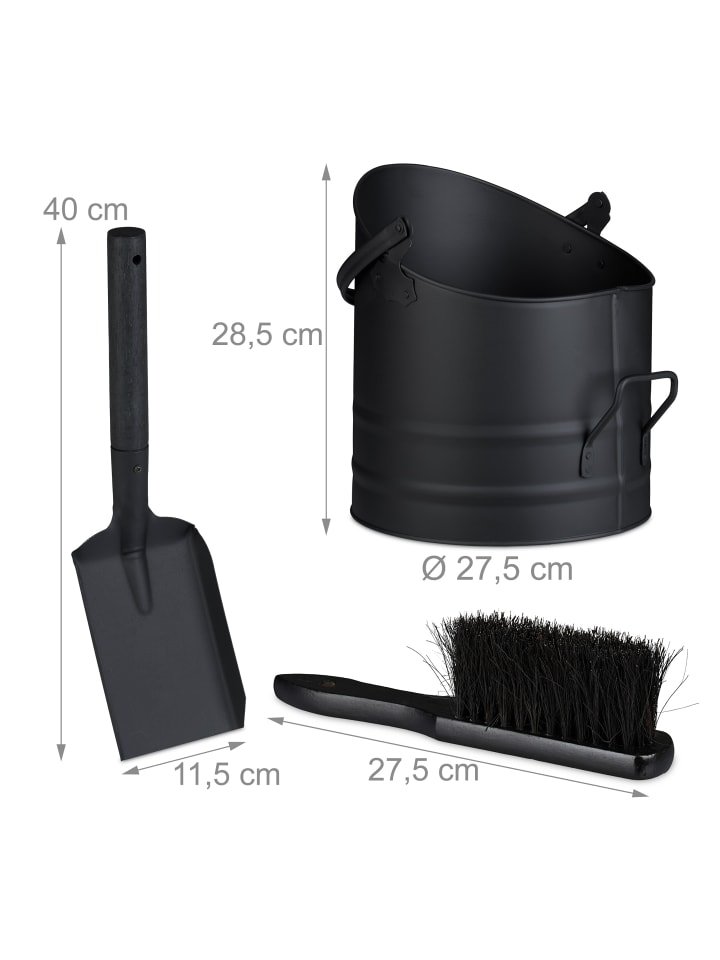 relaxdays Ascheeimer in Schwarz - 9,5 L günstig kaufen onesize