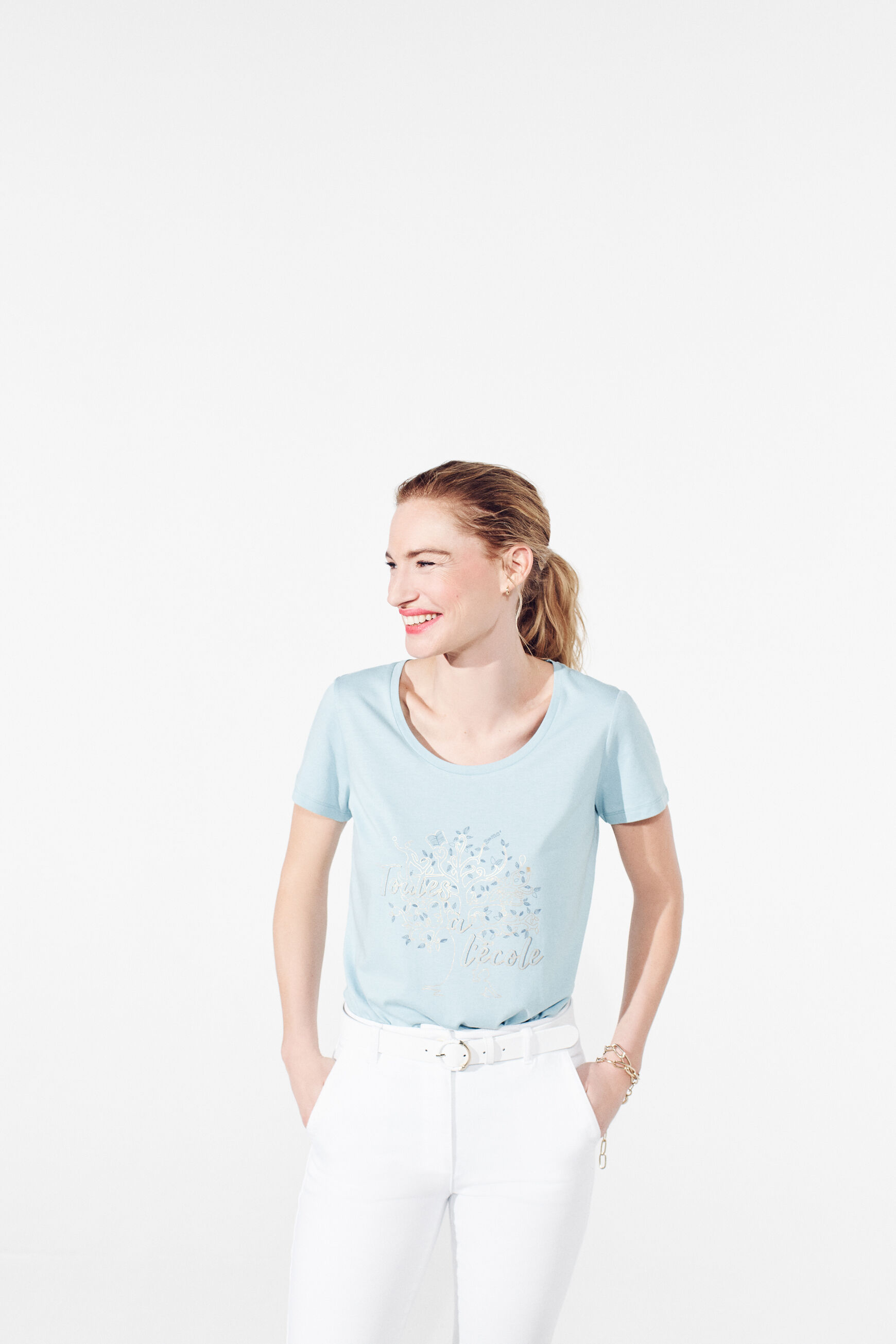 t-shirt nessa vert clair femme