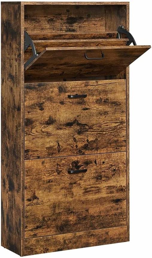 Vasagle Schuhschrank, 60x24x120cm, rustikalbraun