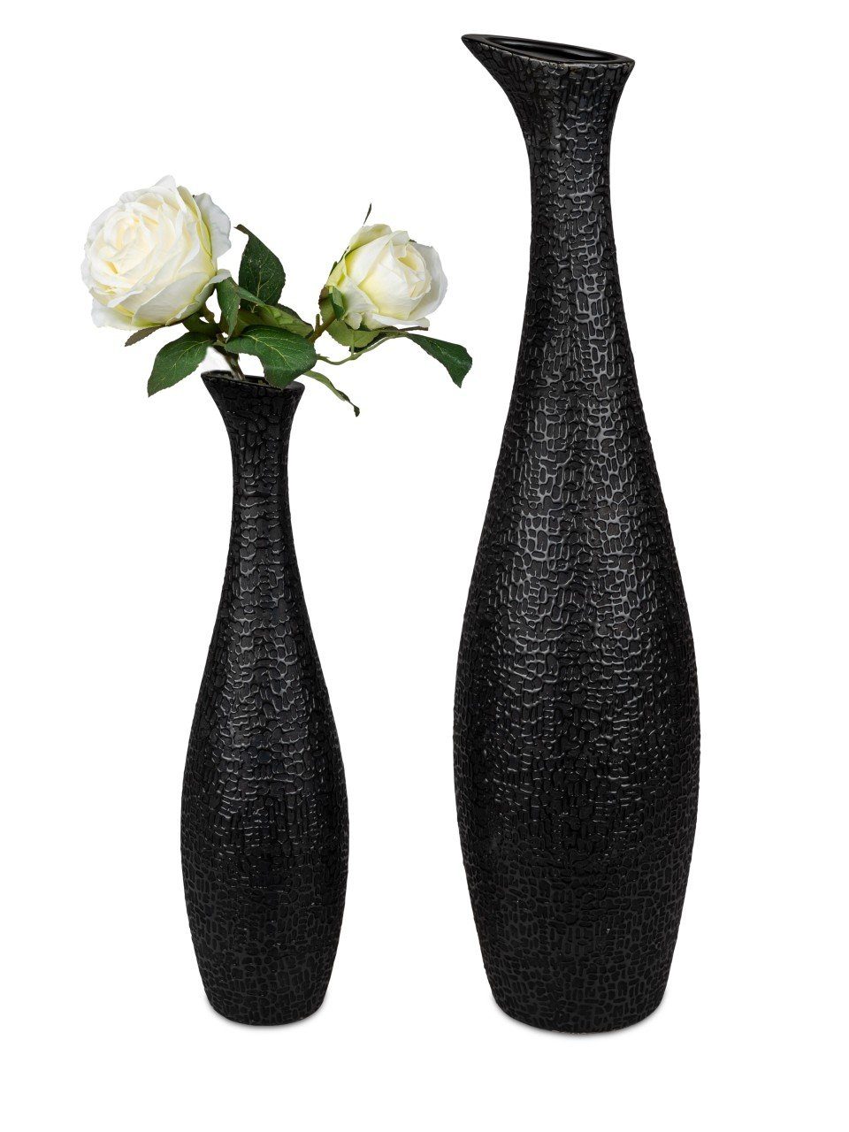 formano Bodenvase Modern Black, Schwarz H:60cm D:15cm Keramik