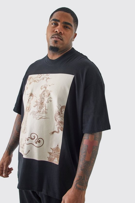 Plus Oversize T-Shirt mit Print