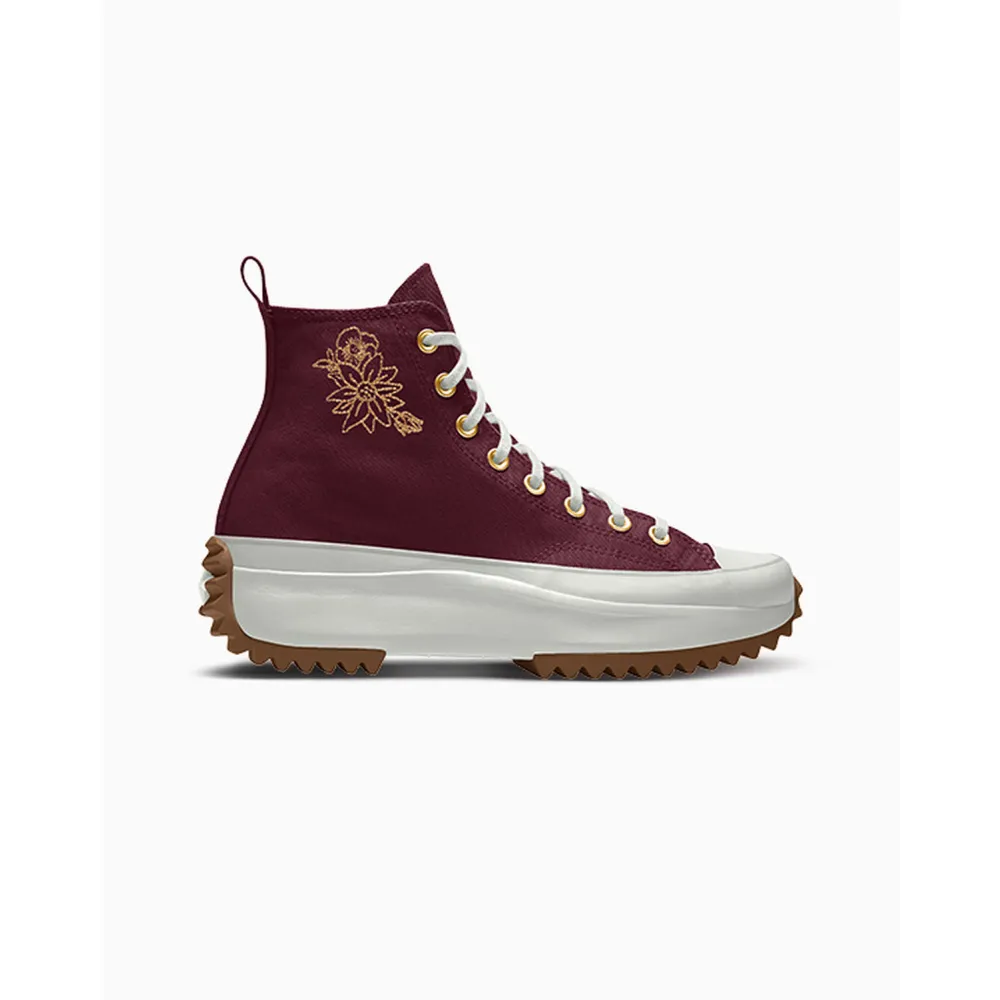 Converse Custom Run Star Hike Platform Embroidery By You A07991CHO23_DEEPBORDEAUX_FLORAL_G / rot