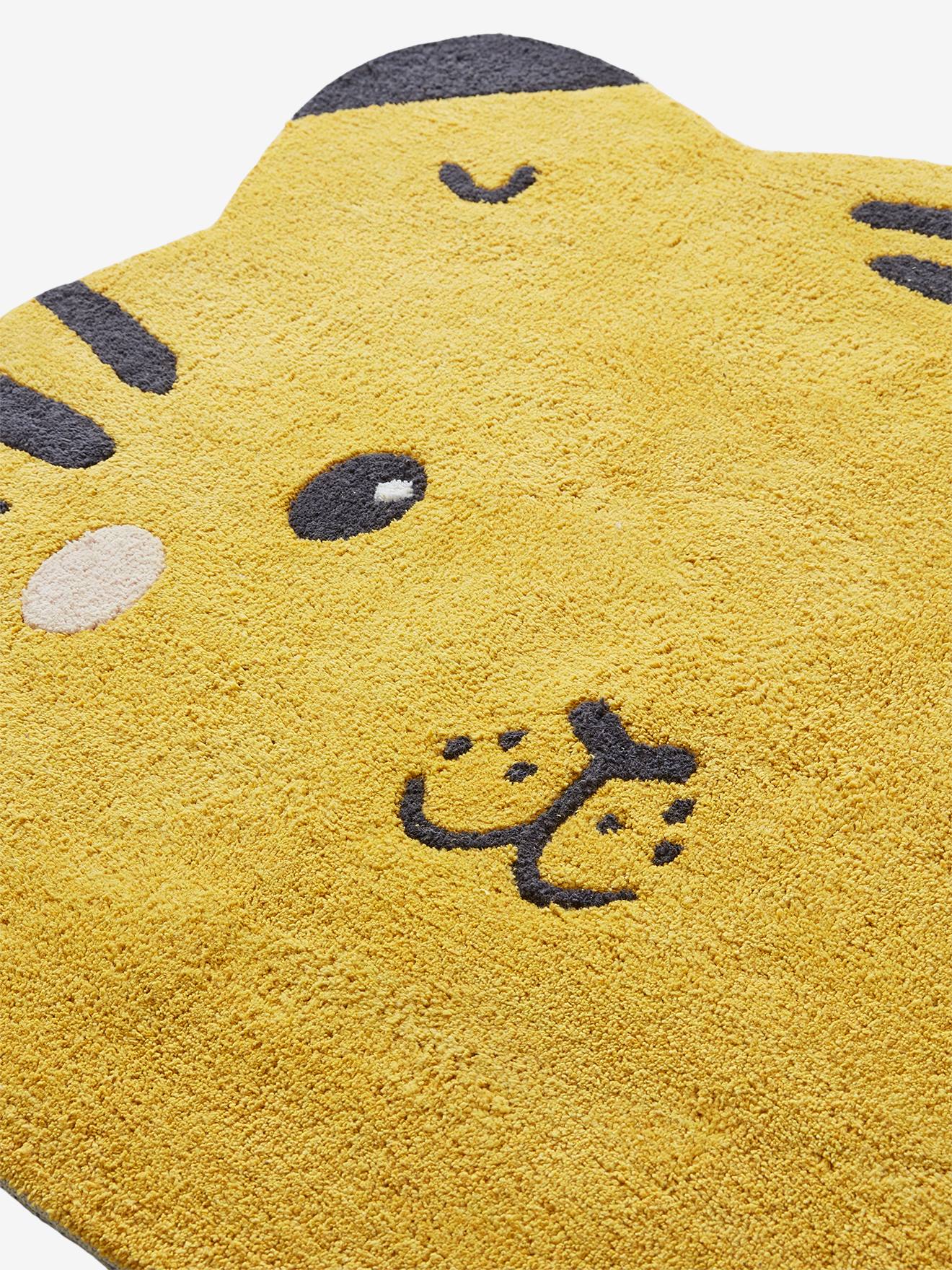 Vertbaudet Kinderzimmer Tiger-Teppich PANDAFREUNDE - senfgelb