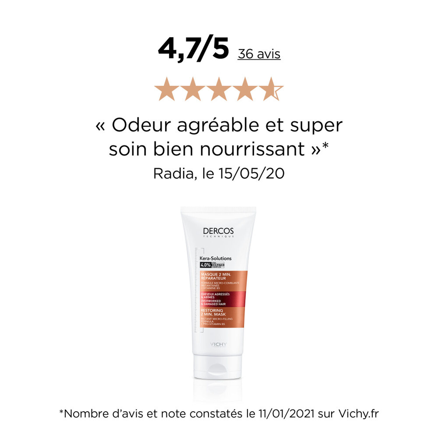 Vichy Dercos Technique Masque 2 min Réparateur 200 ml