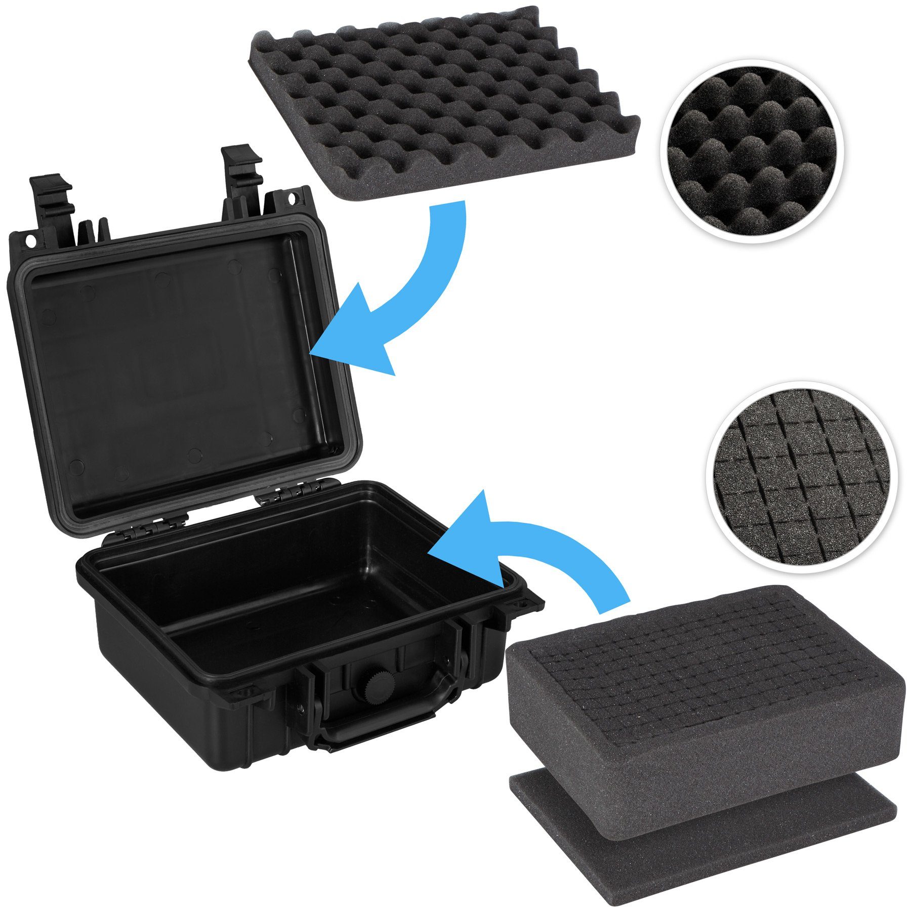 tectake Kameratasche Fotokoffer Universalbox, Wasserfest