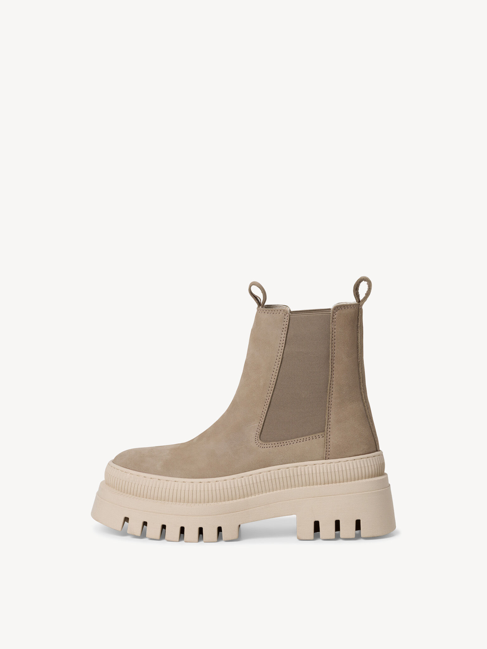 Bottine Chelsea en cuir - beige