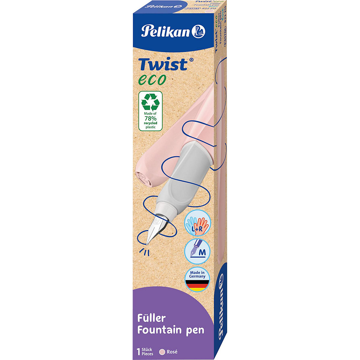 Füllhalter Twist eco rosé, Feder M, inkl. Patrone