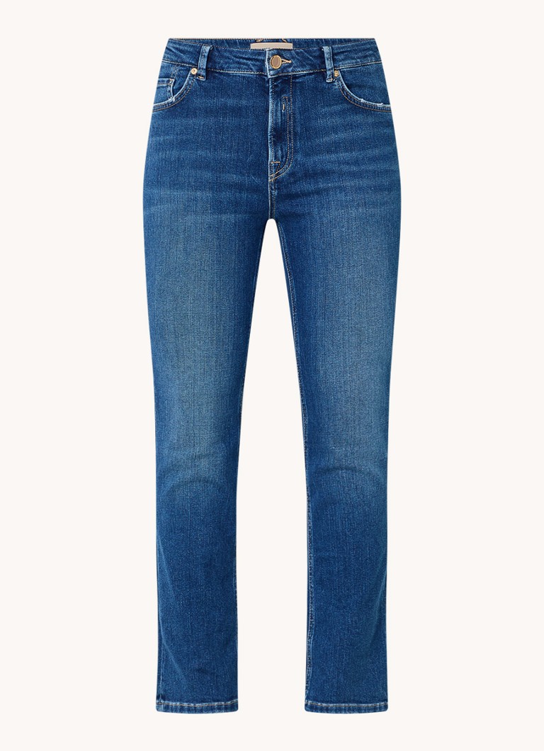 Džínsy slim fit so stredným pásom a tmavým praním Mos Mosh Everest