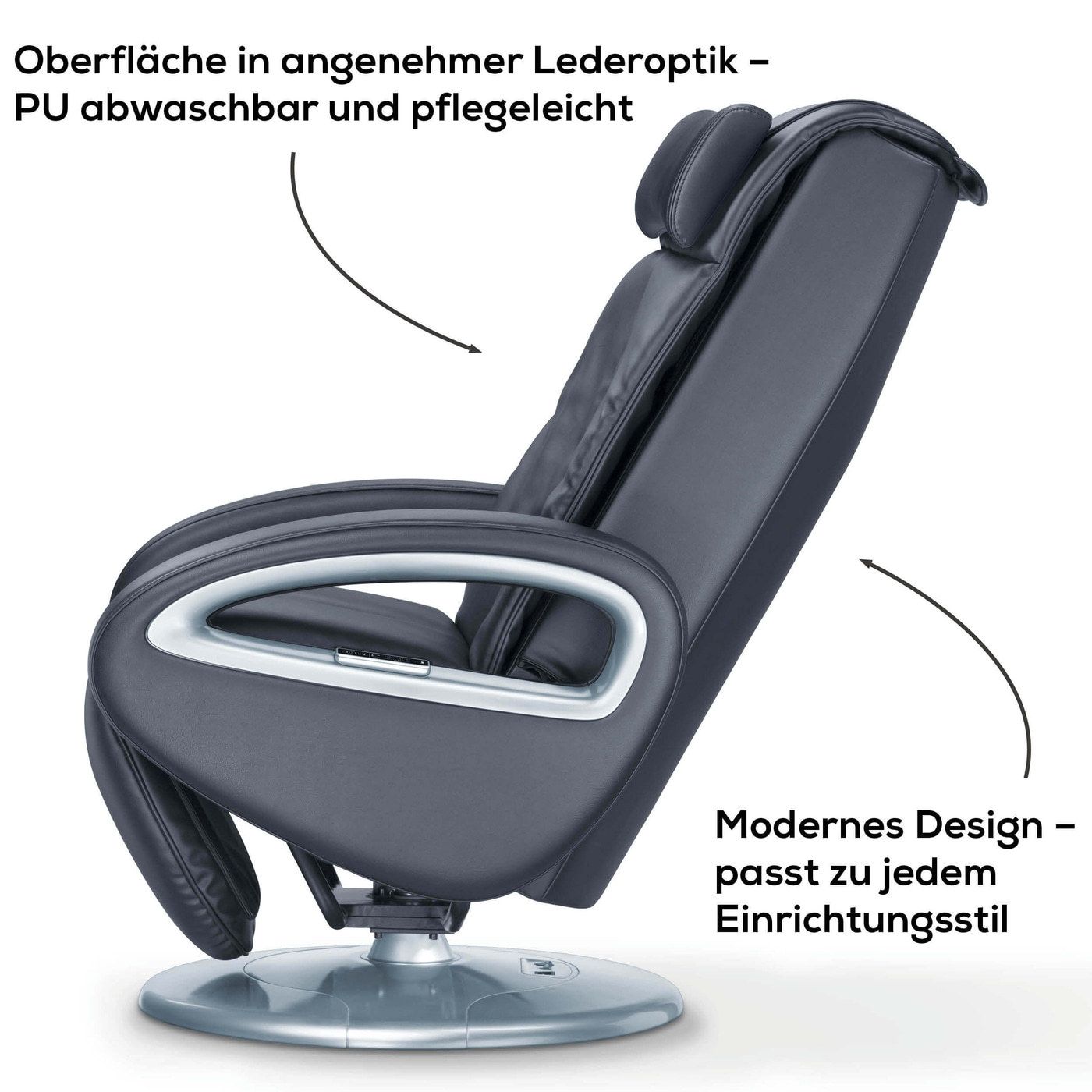Beurer Shiatsu-Massagesessel MC 3800 HCT-modern-Wohlfühl Massagesessel mit Shiatsu-, Klopf-, Knet-, Rollmassage & Körperscanning