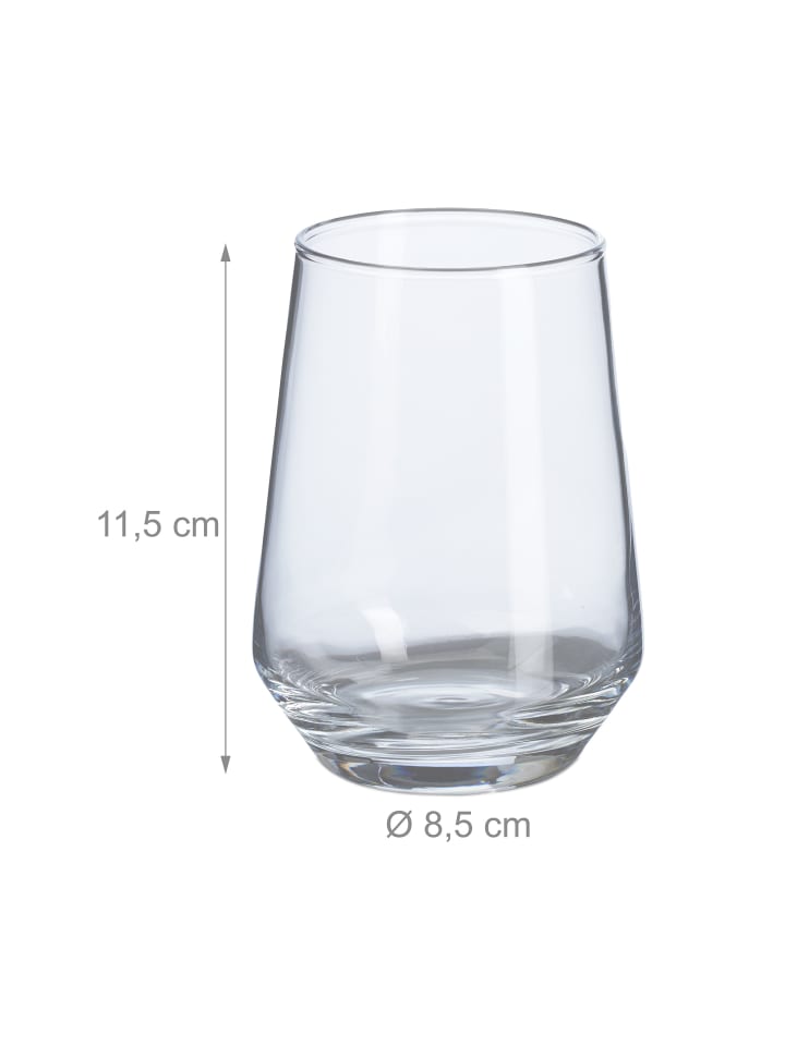 relaxdays 6 x Trinkgläser in Transparent günstig kaufen onesize