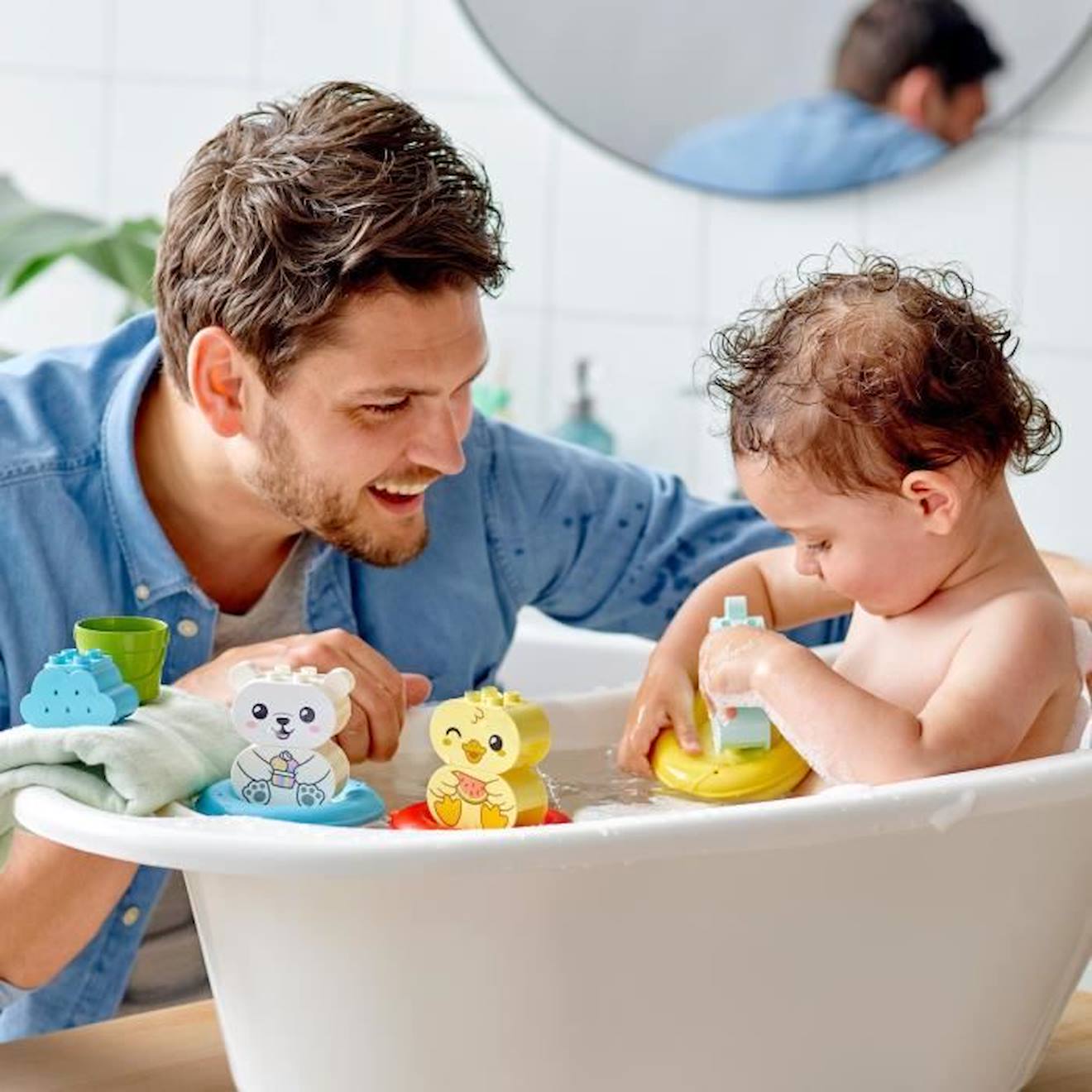 LEGO® 10965 DUPLO Jouet de Bain : Le Train Flottant des Animaux, Set Baignoire pour Bébés et Enfants 1.5+ Ans avec Canard noir