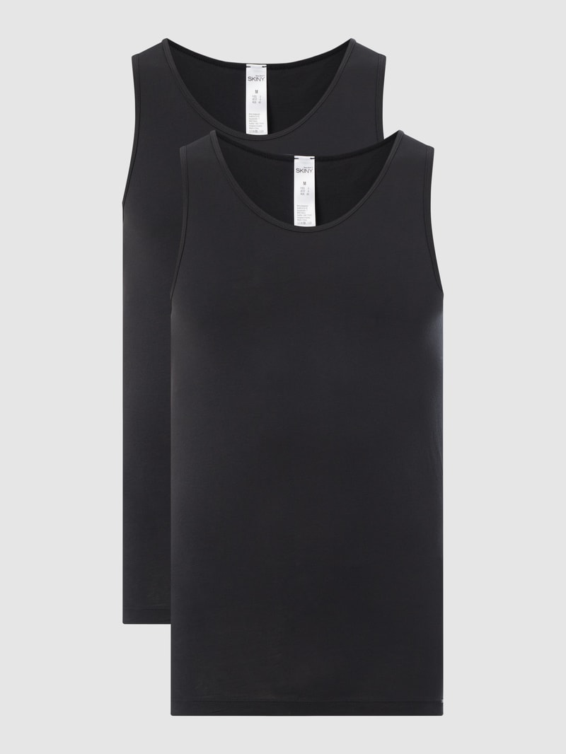 Tanktop aus Baumwolle im 2er-Pack in schwarz