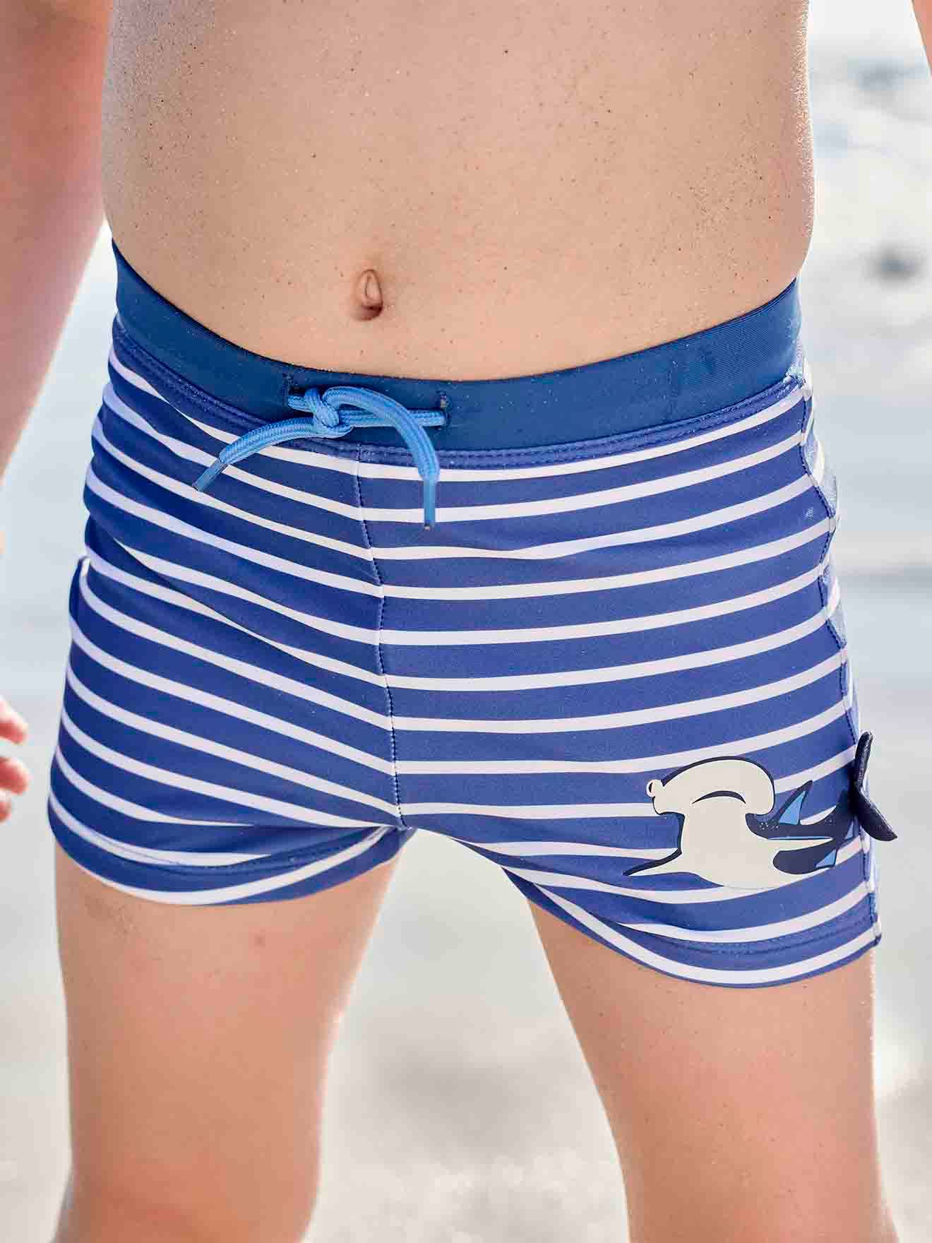 Vertbaudet Jungen Badehose Oeko-Tex - blau gestreift