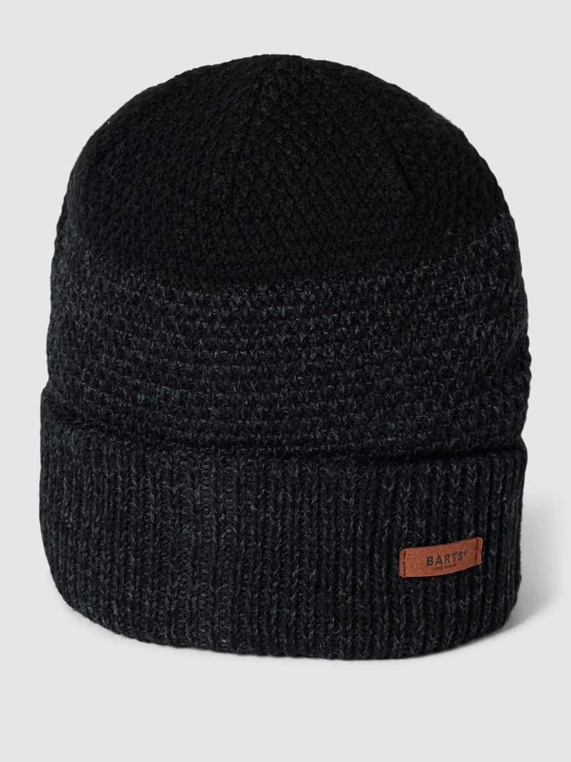 Beanie mit Label-Detail in schwarz