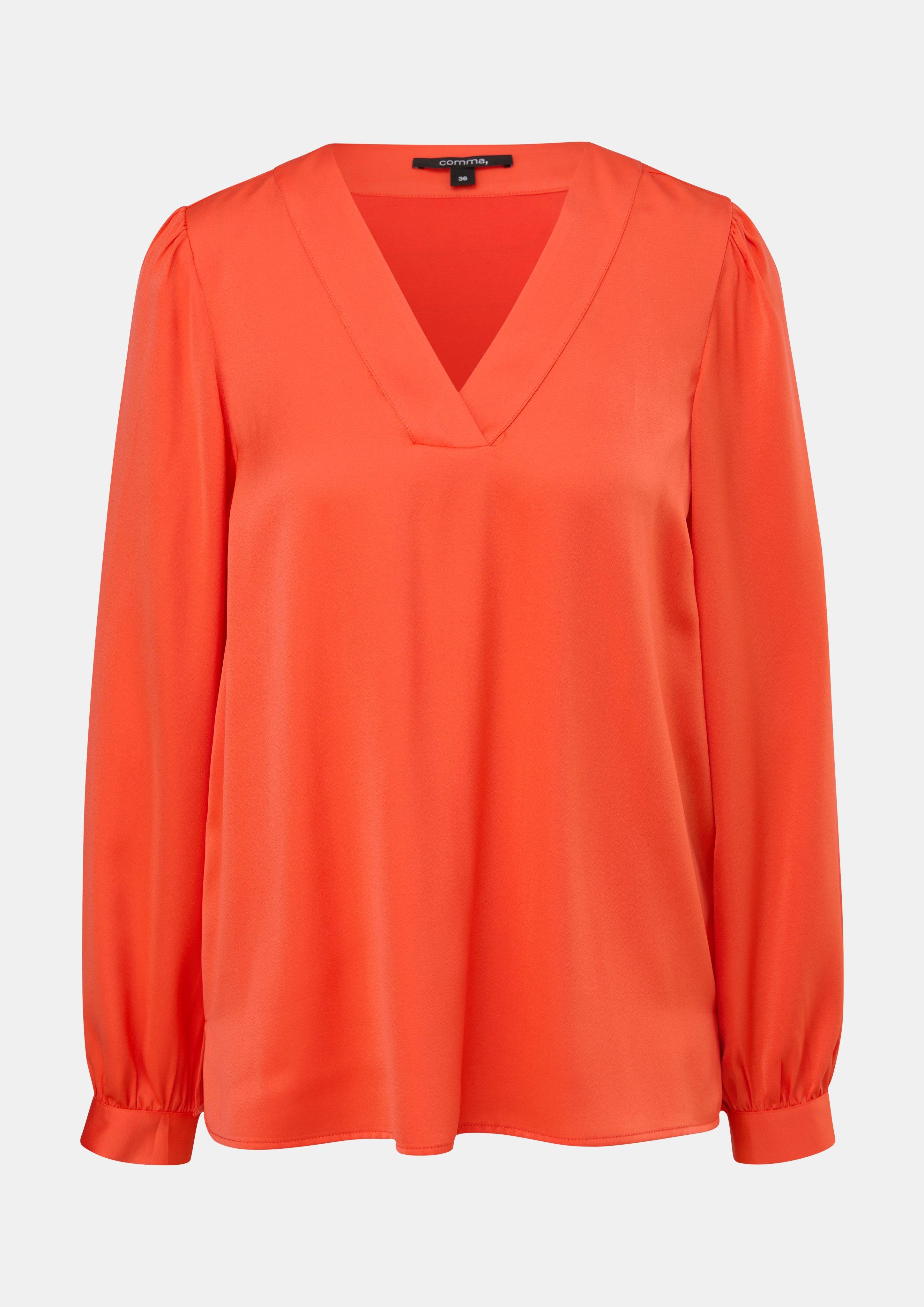 Satinbluse aus Viskosemix - orange