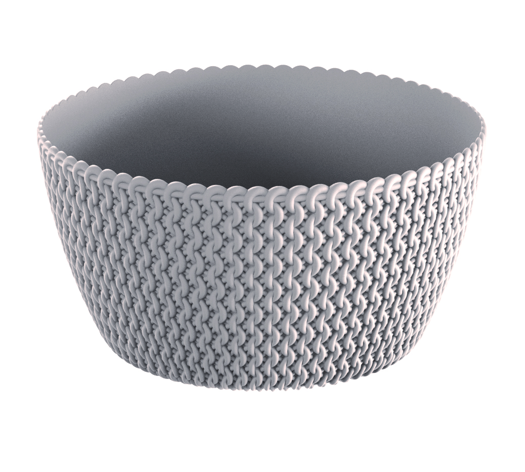 Powertec Garden Strickoptik-Blumentopf, Mocca - 2er-Set