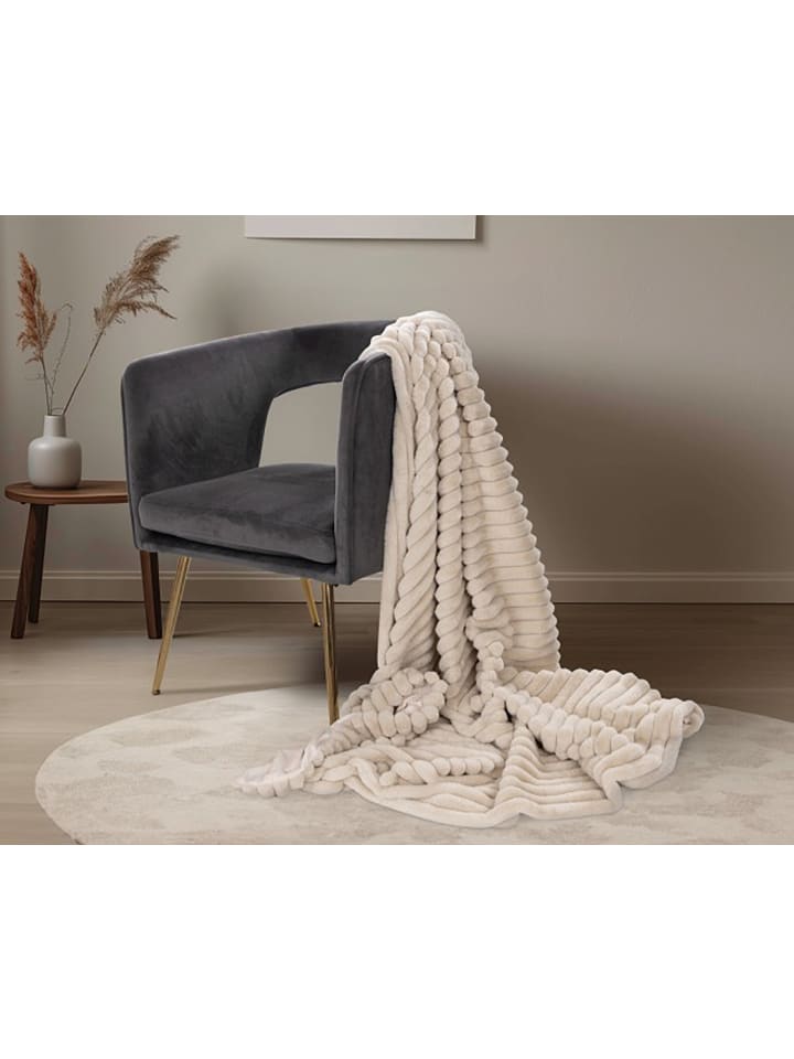 GMD Living Superweiche Kuscheldecke PLUSH, moderne Wohndecke in Beige (natur) günstig kaufen 150 x 200 cm