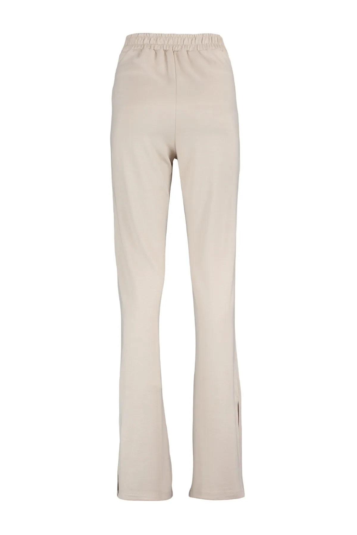 Trendyol Collection  Beige gerade gestrickte Hose mit Schlitz TWOAW23PL00005