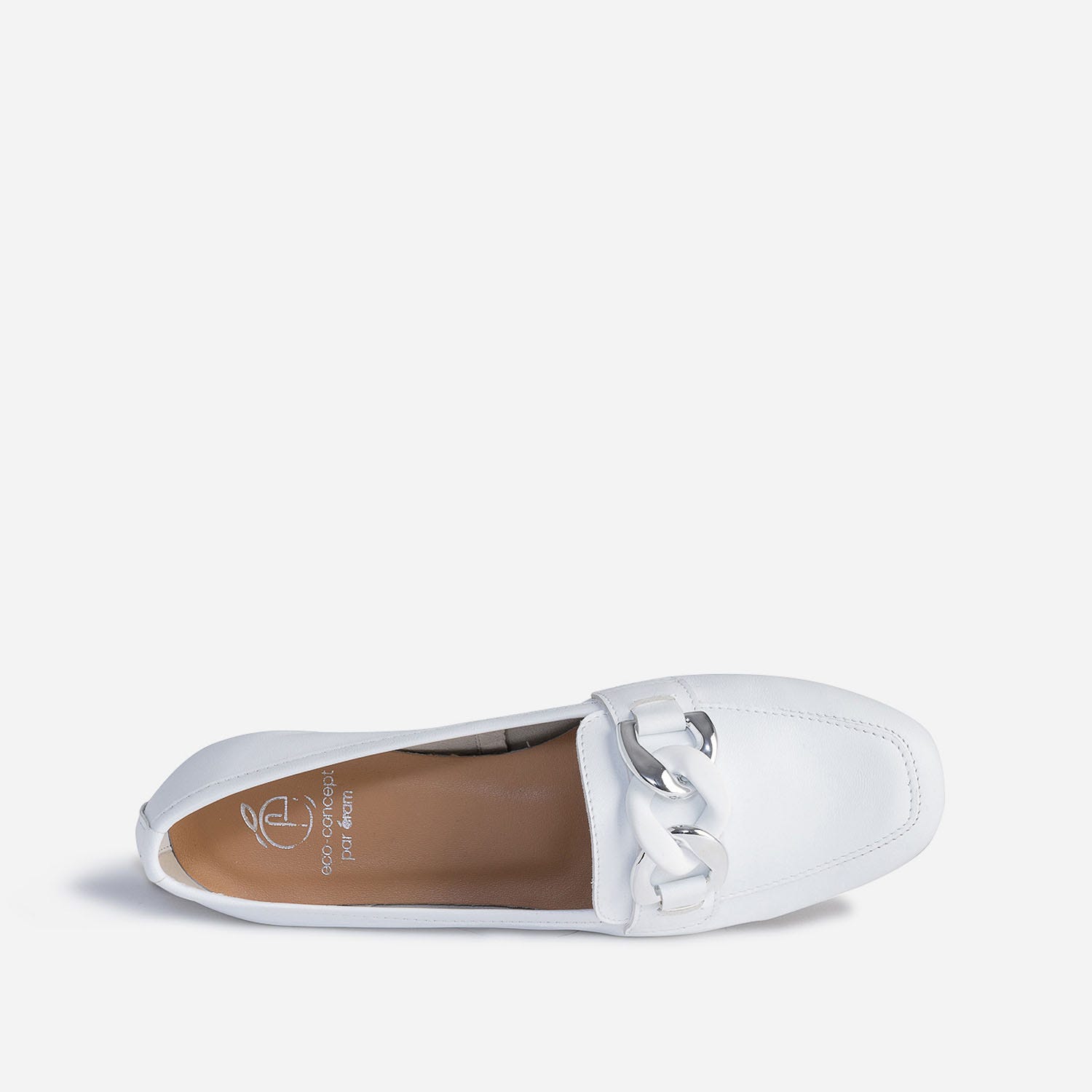 Mocassin blanc éco-conçu en cuir