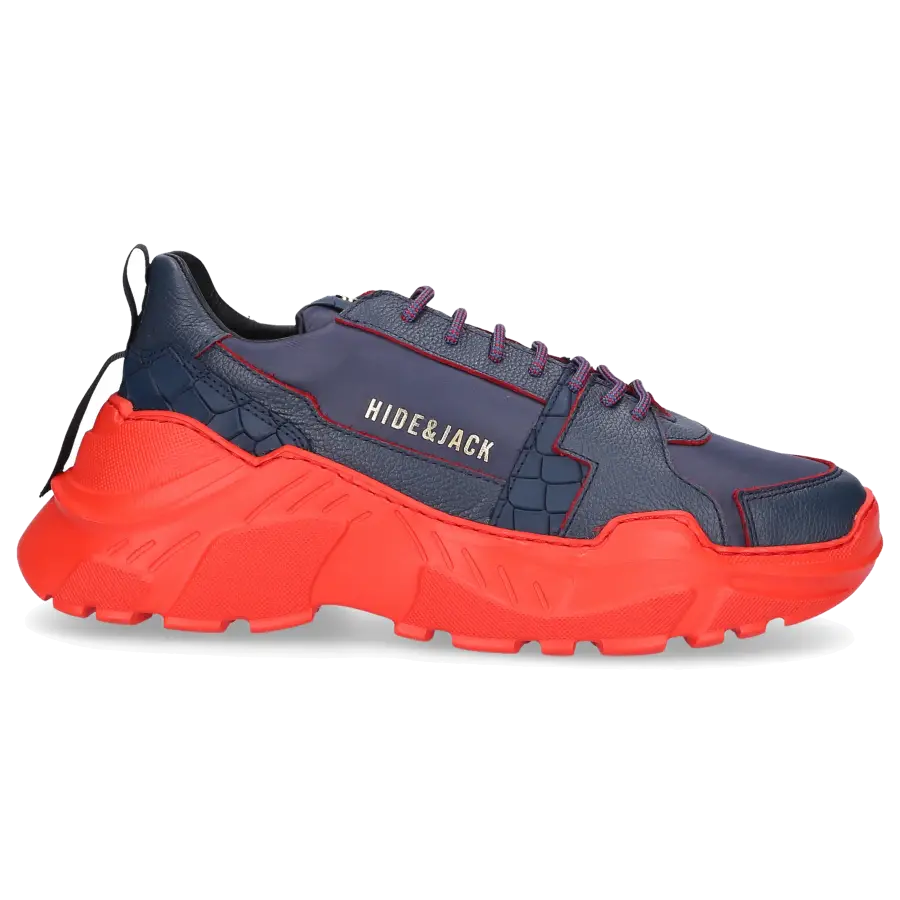 Hide & Jack - Sneaker low SPEEDBUMP Kalbsleder Logo blau - blau