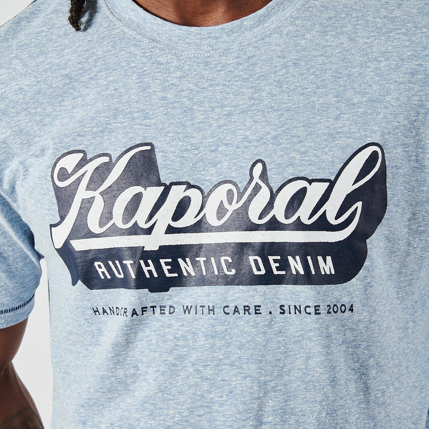 BASE   T-shirt bleu homme