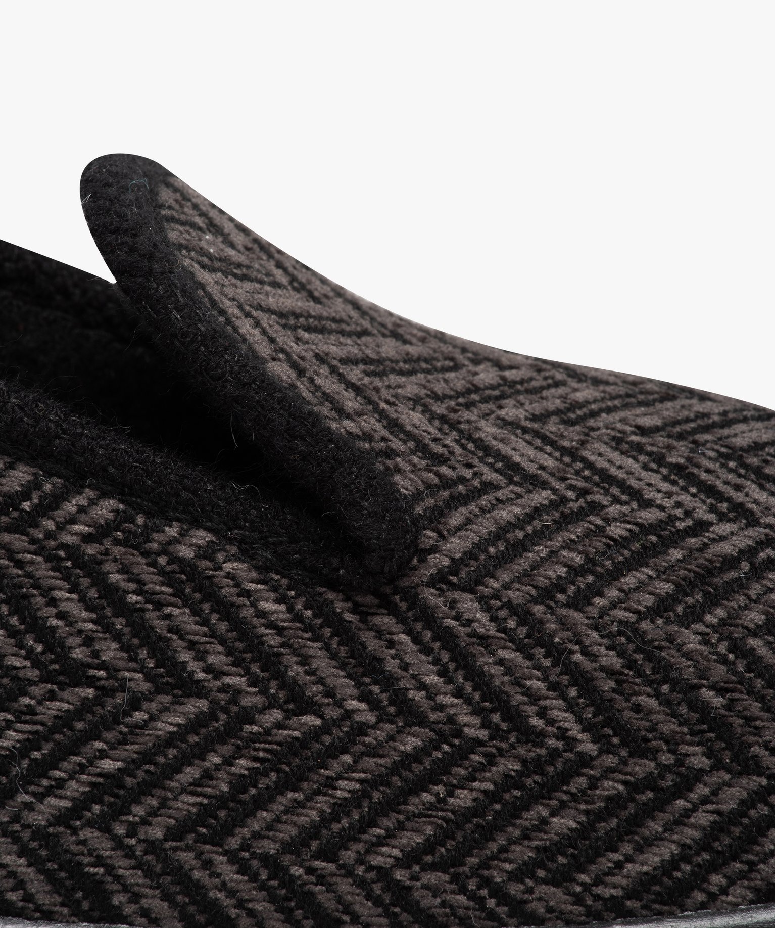 Chaussons homme pantoufles style charentaises à chevrons gris | GEMO