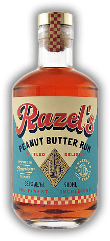Razel's Peanut Butter Rum Razel's Peanut Butter Rum Karibischer Rum verschmolzen mit dem Geschmack von cremiger Erdnussbutter. 0,5	 Liter - Vol 38,1%